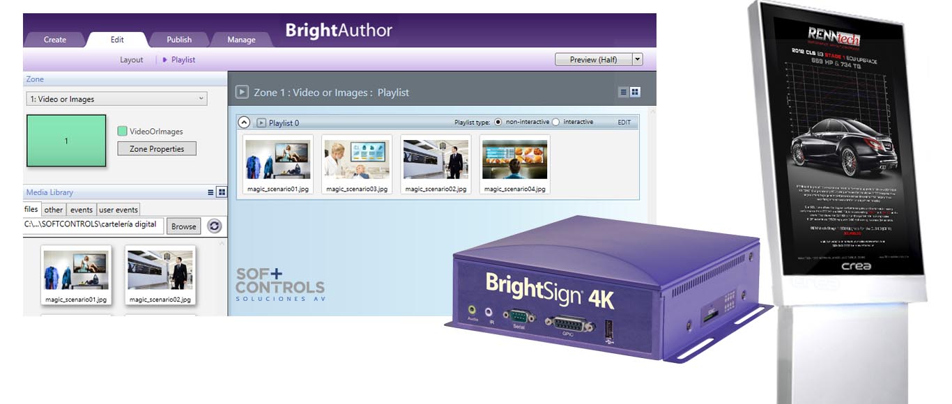 BrightAuthor Cartelería digital